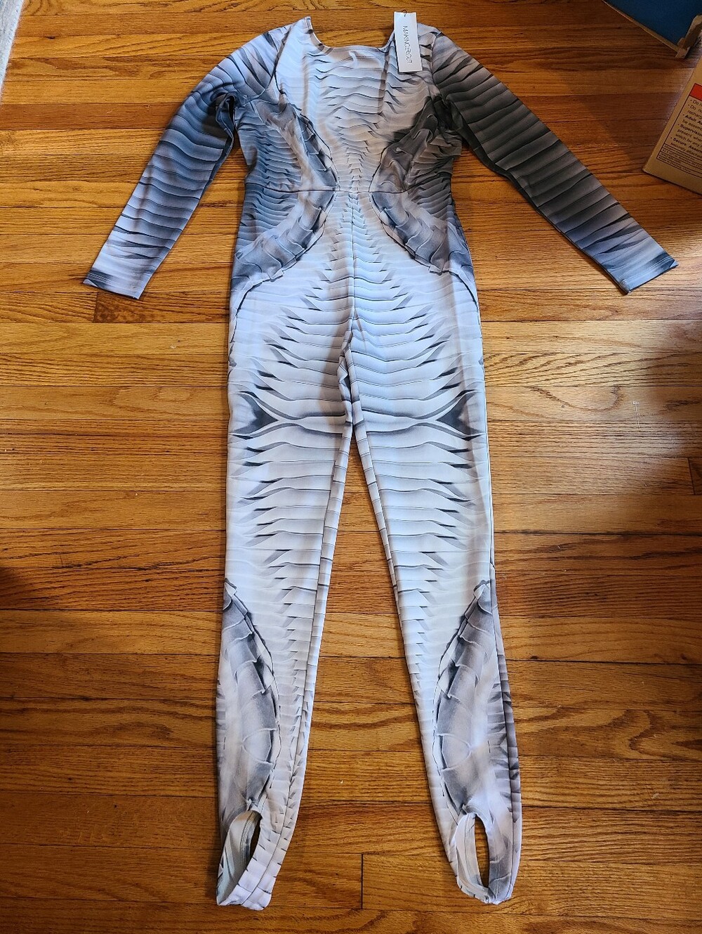 Women's Grey Sculpted Long-Sleeve Jumpsuit